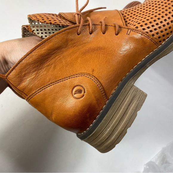 Casta Ravva Camel Brown Perforated Leather Ankle Boots EU 40 (US 9-10) - Picture 8 of 16